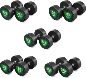 Zestaw hantli stałych poliuretanowych 27,5-37,5kg (skok co 2,5kg) 325 kg  UpForm 2