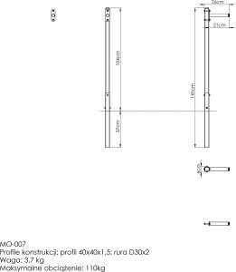 Poręcze do dipów zewnętrzne (krótkie) MO-007 - Marbo Sport 2