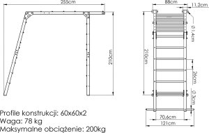 Zewnętrzna drabinka gimnastyczna PREMIUM MO-016 - Marbo Sport 7