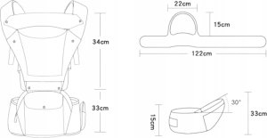Nosidełko dla Dziecka Nosidło Ergonomiczne na Plecy Miejskie 100% Bawełna 2