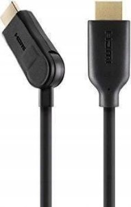 Podwójny obrotowy kabel HDMI firmy Belkin o dużej szybkości ze złotymi złączami Ethernet o długości 2 m 1
