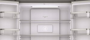 Whirlpool Refrigerator | WQ9 E2L EF | Energy efficiency class E | Free standing | Side by side | Height 187.4 cm | Fridge net capacity 388 L | Freezer net capacity 222 L | Display | 36 dB | Stainless Steel 12