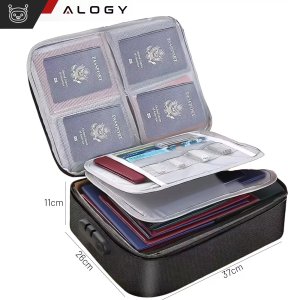 Walizka torba podróżna Alogy Bag for Documents with Number Lock - 37x11x27cm Czarna 4