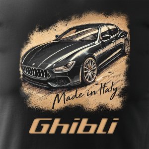 Koszulka samochodowa z samochodem Maserati Ghibli męska czarna REGULAR S 2