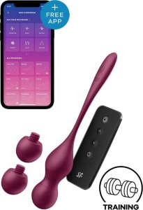 Satisfyer wibrujące kulki Love Birds Vary Connect App wine red 7