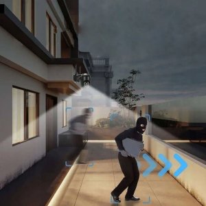 Zewnętrzna Kamera WiFi Obrotowa 3MPx POWIADOMIENIA ICSee Full HD CZARNA SD [K-6] 3