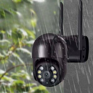 Zewnętrzna Kamera WiFi Obrotowa 3MPx POWIADOMIENIA ICSee Full HD CZARNA SD [K-6] 5