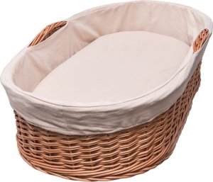 Hi Little One kosz Mojżesza wiklinowy niski leżaczek z materacykiem 2in1 NEUTRAL 1