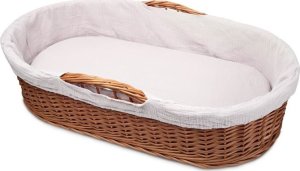 Hi Little One kosz Mojżesza wiklinowy niski leżaczek z materacykiem 2in1 White 1