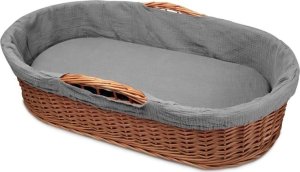 Hi Little One kosz Mojżesza wiklinowy niski leżaczek z materacykiem 2in1 Gray 1