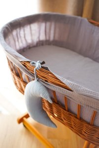 Hi Little One kosz Mojżesza wiklinowy wysoki ze stelażem + liner + materac + prześcieradło 5in1 TIFFANY 3