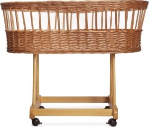 Hi Little One kosz Mojżesza wiklinowy wysoki ze stelażem + liner + materac + prześcieradło 5in1 TIFFANY 6