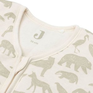 Jollein śpiworek niemowlęcy do spania całoroczny z odpinanymi rękawami 4 Pory Roku ANIMALS OLIVE GREEN 70 cm 3