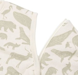 Jollein śpiworek niemowlęcy do spania całoroczny z odpinanymi rękawami 4 Pory Roku ANIMALS OLIVE GREEN 70 cm 9