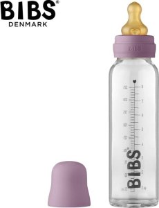 BIBS BABY GLASS BOTTLE MAUVE Antykolkowa Butelka Szklana dla Niemowląt 225 ml 1