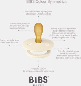 Bibs BIBS COLOUR SYMMETRICAL 2-PACK IVORY & BLUSH S Smoczek Symetryczny kauczuk Hevea 2