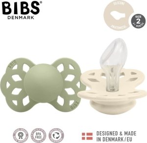 BIBS INFINITY ANATOMICAL 2-PACK IVORY & SAGE M Smoczek ortodontyczny silikonowy 1