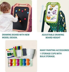 DUŻA DWUSTRONNA TABLICA KREATYWNA MAGNETYCZNA MAŁY ARTYSTA PÓŁKA MAGNESY 5