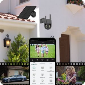 Bezprzewodowa Zewnętrzna Solarna Kamera Obrotowa 4MPX Akumulator ICSee [K-11G Solar] 6