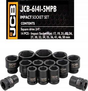 Zestaw nasadek udarowych 3/4" 14el. (6-kątnych) (17-50mm) 11