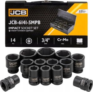 Zestaw nasadek udarowych 3/4" 14el. (6-kątnych) (17-50mm) 3