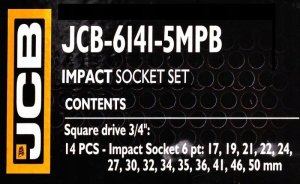 Zestaw nasadek udarowych 3/4" 14el. (6-kątnych) (17-50mm) 9