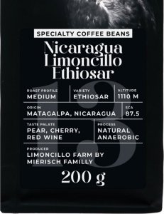 Specialty coffee beans Black Crow White Pigeon Nicaragua Limoncillo Ethiosar, 200 g 2