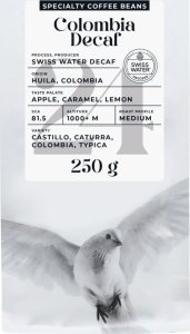 Specialty decaf coffee beans Black Crow White Pigeon Colombia Decaf, 250 g 1