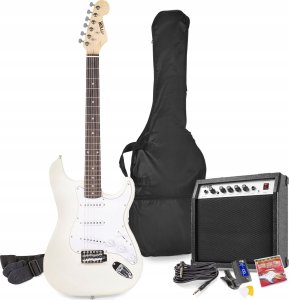 ML Gitara elektryczna Gigkit biała+ akcesoria/ zestaw 1