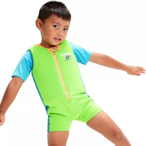 Dziecięcy strój kąpielowy Speedo PRINTED FLOAT SUIT IU chima azure blue/fluro green rozmiar 3-4 3