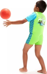 Dziecięcy strój kąpielowy Speedo PRINTED FLOAT SUIT IU chima azure blue/fluro green rozmiar 3-4 4