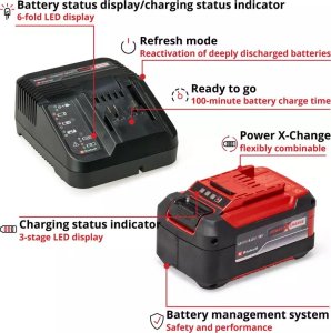 Einhell ZESTAW STARTOWY 18V AKU 5,2Ah/ZASILACZ 4512147 4