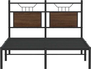 vidaXL vidaXL Łóżko bez materaca, brązowy dąb, 120x200 cm 6