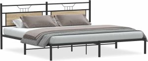 vidaXL Rama łóżka bez materaca Sonoma Oak 193x203 cm Drewno klejone 2