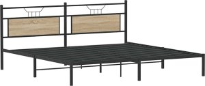 vidaXL Rama łóżka bez materaca Sonoma Oak 193x203 cm Drewno klejone 5