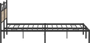 vidaXL Rama łóżka bez materaca Sonoma Oak 193x203 cm Drewno klejone 7