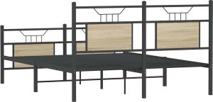vidaXL vidaXL Łóżko bez materaca, dąb sonoma, 140x200 cm 7