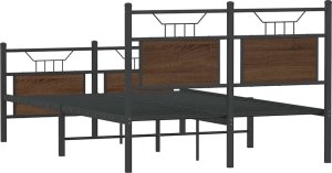 vidaXL vidaXL Łóżko bez materaca, brązowy dąb, 120x200 cm 8
