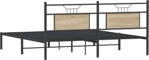 vidaXL vidaXL Łóżko bez materaca, dąb sonoma, 160x200 cm 8
