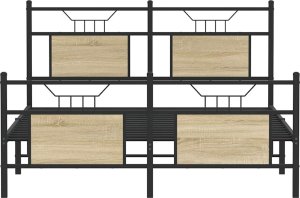 vidaXL vidaXL Łóżko bez materaca, dąb sonoma, 150x200 cm 6