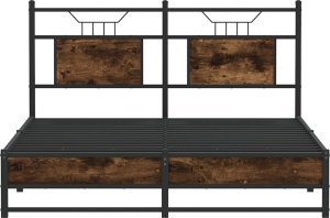 vidaXL vidaXL Łóżko bez materaca, przydymiony dąb, 140x200 cm 6