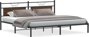 vidaXL Rama łóżka bez materaca Brązowy dąb 193x203 cm Drewno klejone 2