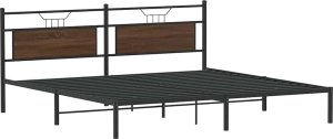 vidaXL Rama łóżka bez materaca Brązowy dąb 193x203 cm Drewno klejone 3