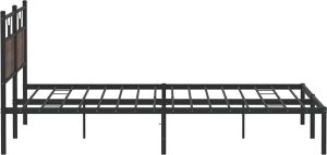 vidaXL Rama łóżka bez materaca Brązowy dąb 193x203 cm Drewno klejone 7