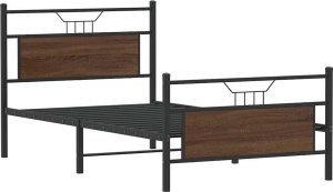 vidaXL vidaXL Łóżko bez materaca, brązowy dąb, 100x200 cm 3