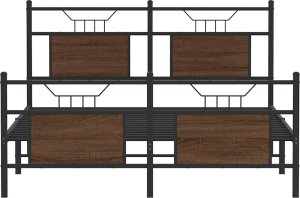 vidaXL vidaXL Łóżko bez materaca, brązowy dąb, 150x200 cm 6