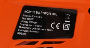 ELEKTRYCZNE NOŻYCE DO ŻYWOPŁOTU 1550W KD5103 1