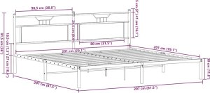 Rama łóżka bez materaca Brązowy dąb 200x200 cm Drewno klejone 11