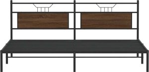 Rama łóżka bez materaca Brązowy dąb 200x200 cm Drewno klejone 6