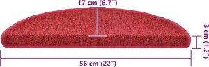 vidaXL Maty na schody 30 szt. Bordowo-czerwone 56x17x3 cm 8